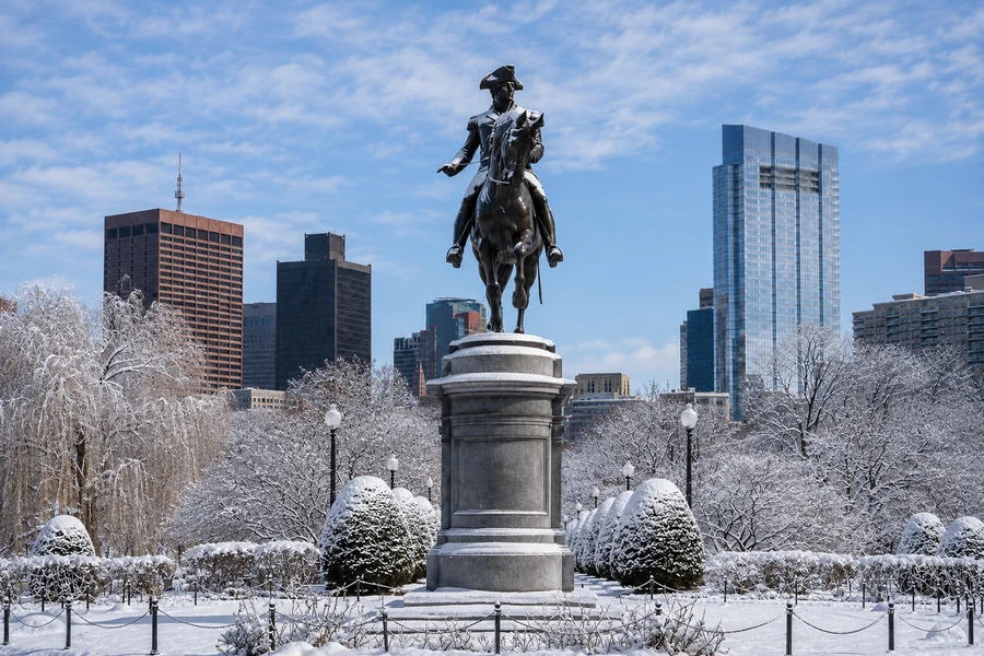 Boston Common under snow in January